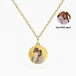Colar personalizado medalha – dourado