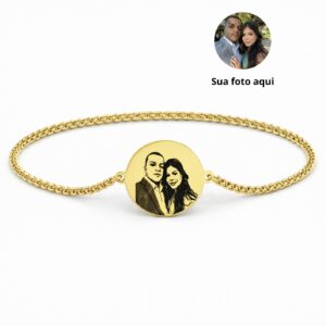 Pulseira redonda personalizada – dourada